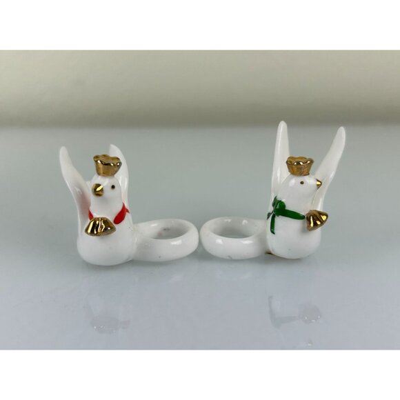 Napcoware Dove Taper Candle Huggers Christmas Holiday Decor Ceramic Taiwan VTG - Picture 13 of 16